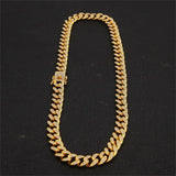 13mm Iced Out Cuban Necklace Chain Silver CZ Clasp Hip Hop Jewelry Choker