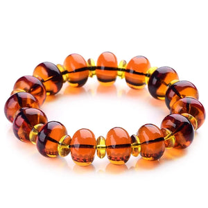 13mm Natural Amber Bracelet Jewelry For Women Men Dominican Round Beads