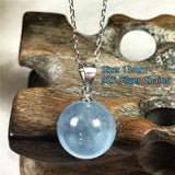 Natural Aquamarine Pendant Necklace For Women Lady Men Love Gift Crystal Beads