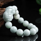13mm Round Beads Natural Burma Jade Bracelet Fine Jadeite Jewelry
