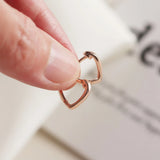 13mm V-shaped Love Heart Cartilage Earring 925 Sterling Silver Hoops
