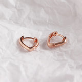 13mm V-shaped Love Heart Cartilage Earring 925 Sterling Silver Hoops