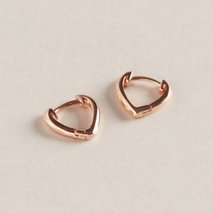 13mm V-shaped Love Heart Cartilage Earring 925 Sterling Silver Hoops
