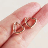 13mm V-shaped Love Heart Cartilage Earring 925 Sterling Silver Hoops