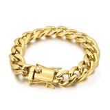13mm Wide Cuban Bracelet Men's Women's Classic Chain Bracelet