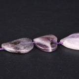 13pcs Amethyst Flat Heart-Shaped Slab Beads, Purple Crystal Quartz Slice Pendant