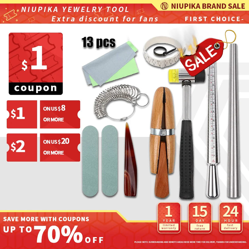 13pcs Ring Measuring Set Finger Gauge Jewelry DIY Kit