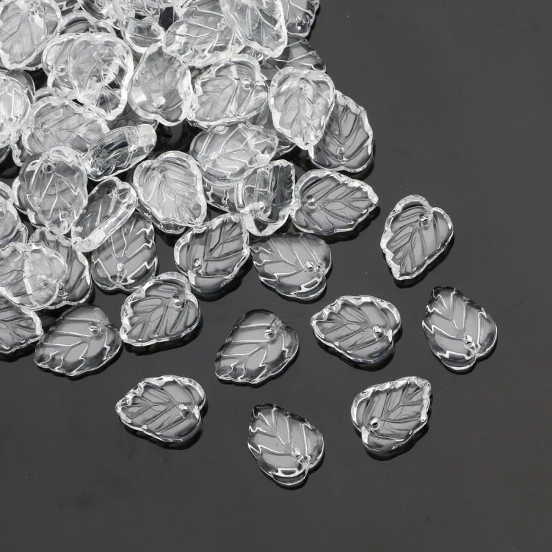 AB Gradient Colored Leaves Beads Czech Glass For Jewelry Making