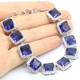 Delicate Pink Kunzite Purple Spinel CZ Silver Bracelet