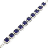Delicate Pink Kunzite Purple Spinel CZ Silver Bracelet