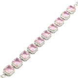 Delicate Pink Kunzite Purple Spinel CZ Silver Bracelet