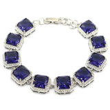 Delicate Pink Kunzite Purple Spinel CZ Silver Bracelet