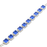 Garnet Green Peridot Tanzanite Drop Silver Bracelet for Women