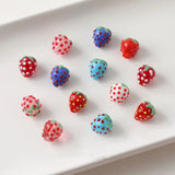 13x15mm Strawberry Bead Lampork Bead Fruit Loose Bead DIY Jewelry Making
