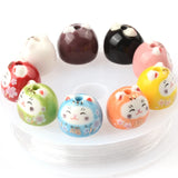 13x15mm Little Blessing Cat Animal Ceramic Loose Beads For Jewelry Making