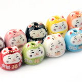 13x15mm Little Blessing Cat Animal Ceramic Loose Beads For Jewelry Making