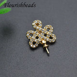 13x17mm Paved CZ Beads Clip for DIY Jewelry Making 20pcs/Lot