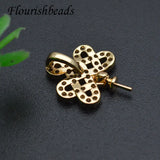 13x17mm Paved CZ Beads Clip for DIY Jewelry Making 20pcs/Lot