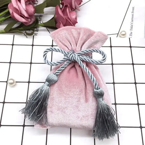 13x18cm Lake Velvet Bags With Tassel 1pcs Purple Red Jewelry Packing Bags