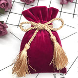 13x18cm Lake Velvet Bags With Tassel 1pcs Purple Red Jewelry Packing Bags