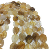 13x18mm Natural Citrine Flat Water Drop Gemstone Faceted Beads