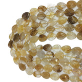 13x18mm Natural Citrine Flat Water Drop Gemstone Faceted Beads