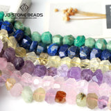 Natural Citrines Lapis Lazuli Raw Stone Faceted Spacer for Jewelry Making