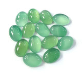 Natural Green Agate Beads 10pcs Oval Gem Stone Bead
