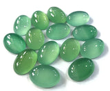 Natural Green Agate Beads 10pcs Oval Gem Stone Bead