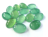Natural Green Agate Beads 10pcs Oval Gem Stone Bead