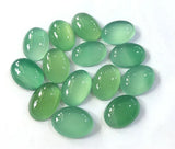 Natural Green Agate Beads 10pcs Oval Gem Stone Bead