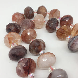 13x18mm Natural Red Glue Flower Crystal Multifaceted Gemstone Beads