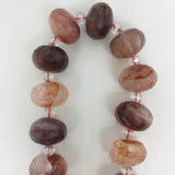 13x18mm Natural Red Glue Flower Crystal Multifaceted Gemstone Beads