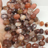 13x18mm Natural Red Glue Flower Crystal Multifaceted Gemstone Beads