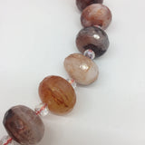 13x18mm Natural Red Glue Flower Crystal Multifaceted Gemstone Beads