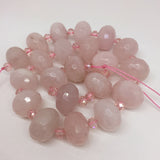 13x18mm Natural Rose Quartz Citrine Multifaceted Gemstone Beads