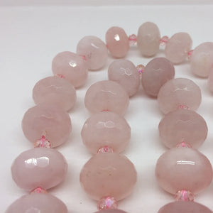 13x18mm Natural Rose Quartz Citrine Multifaceted Gemstone Beads