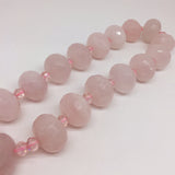 13x18mm Natural Rose Quartz Citrine Multifaceted Gemstone Beads
