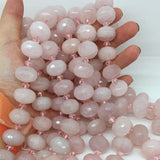 13x18mm Natural Rose Quartz Citrine Multifaceted Gemstone Beads