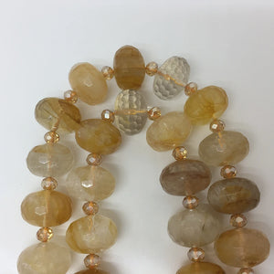 13x18mm Yellow Crystal Citrine Multifaceted Rainbow Gemstone DIY Beads
