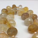13x18mm Yellow Crystal Citrine Multifaceted Rainbow Gemstone DIY Beads