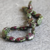 Multicolor Green Zoisite Stones 13x18mm Oval Shape Loose Beads 15inch 2pc/lot