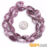 13x18mm Tear Drop Purple Lepidolite Coin Stone Beads 15 Inch Strand