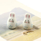 Rabbit Shape Ceramic Beads 4mm Hole Hand Painted Spacer Porcelain Beads