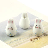 Rabbit Shape Ceramic Beads 4mm Hole Hand Painted Spacer Porcelain Beads