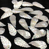 20Pcs 100% Natural Pearl Shell Leaf Charms Pendants Beads DIY Jewelry Making