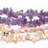 13x30mm Amethysts Citrines Quartz Freeform Raw Nugget Beads 15Inches
