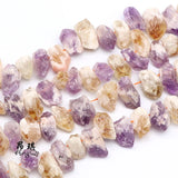 Mix Amethysts Citrines Quartz Rough Beads 15''