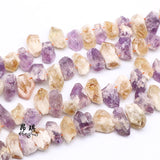 Mix Amethysts Citrines Quartz Rough Beads 15''