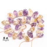 Mix Amethysts Citrines Quartz Rough Beads 15''